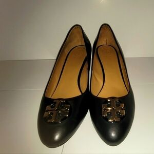 Tory Burch wedges black calf leather size 11
